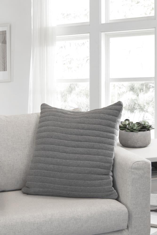 Westex 18-in x 18-in Gray Cotton/Polyester Blend Indoor Decorative Pillow | 653020