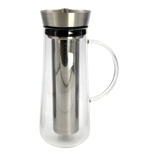 Glass and Stainless Steel Cold Brew Coffee Infuser Carafe: Multi by World Market