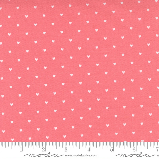 Lovey Dot Blender in Tea Rose Love Note By Lella Boutique Moda 5155 15 Pink, White, Hearts, Heart Dot, Blender