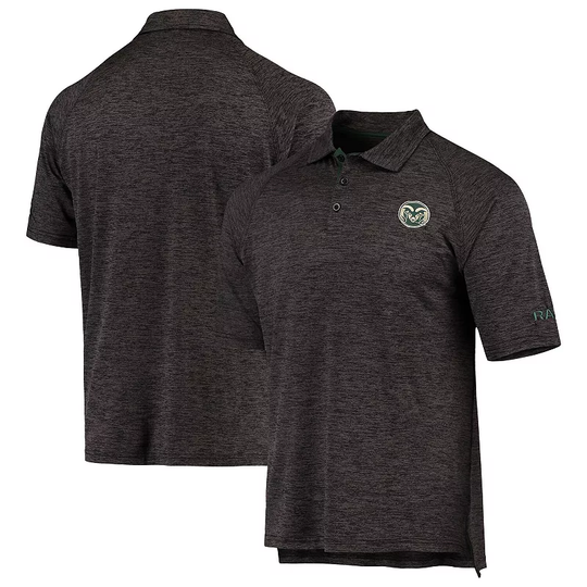 Men's Colosseum Heathered Black Colorado State Rams Logo Down Swing Polo, Size: 2XL, CST CHARCO