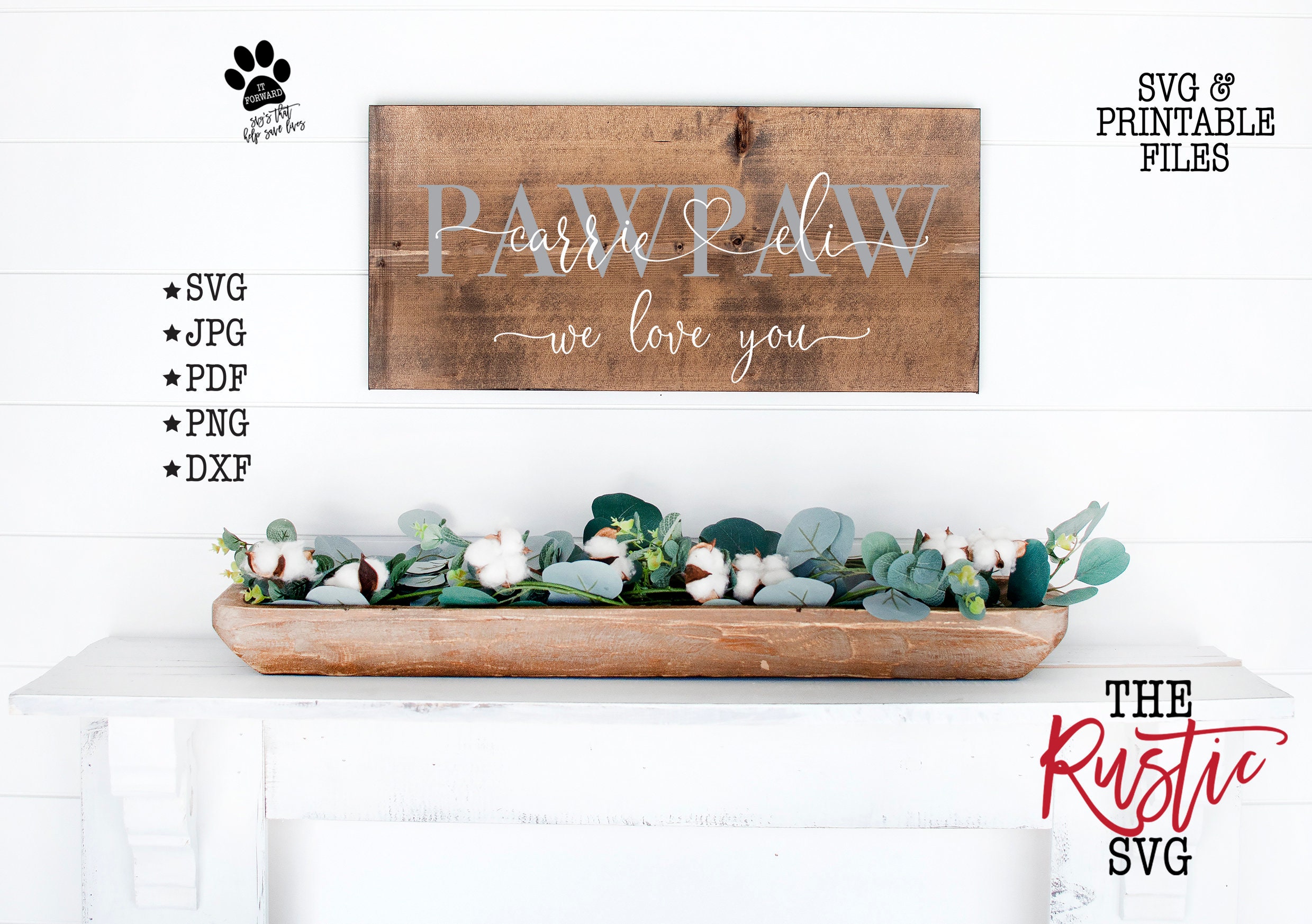 Pawpaw Sign, Father's Day Gift, Personalized Svg, Custom Kids Names Cricut, Silhouette, 027