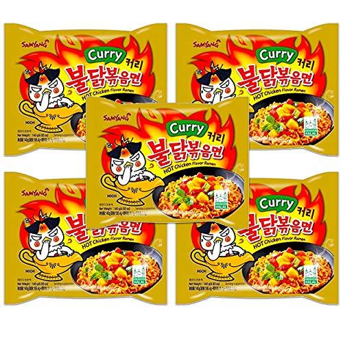 Samyang Ramen Korean Noodles Hot/Mild / Stir Fries/Soups (Buldak Curry.5Pack)