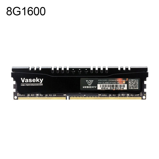 Vaseky Universal High Speed DDR3 4G/8G Memory RAM Module Computer Accessories - black, 8g1600