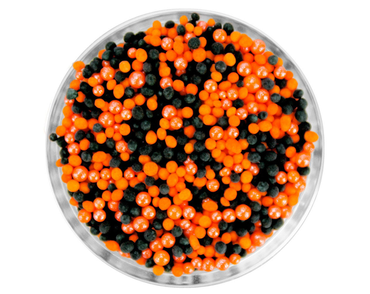 Trick Or Treat Non-Pareils Blend - Our Blend Is A Mix Of Classic Tiny Non-Pareils in Orange, Pearly & Black