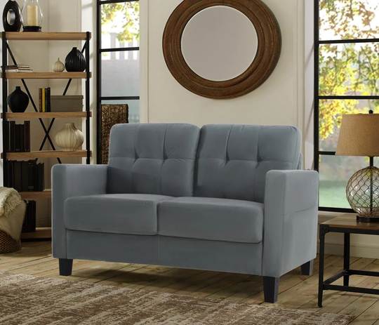 Lifestyle Solutions Casual Dark Grey Polyester/Blend Loveseat in Gray | LSTU780DGR