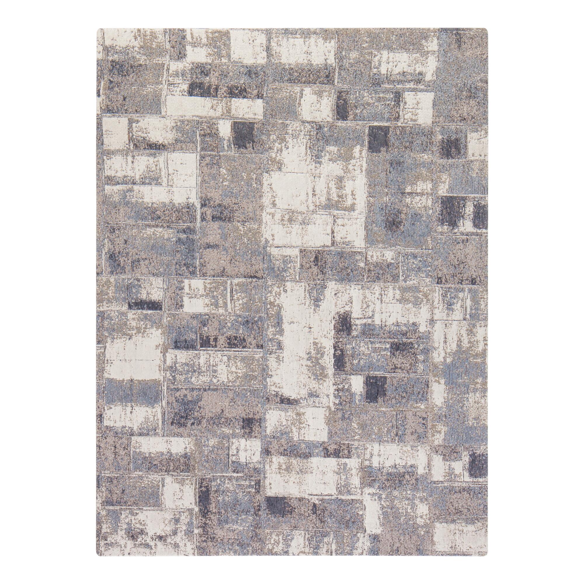 Gray And Beige Abstract Square Home Office Chair Mat: Brown/Gray/White by World Market