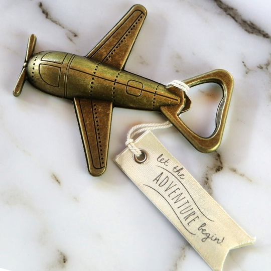 Let The Adventure Begin Airplane Bottle Opener For Wedding Favors