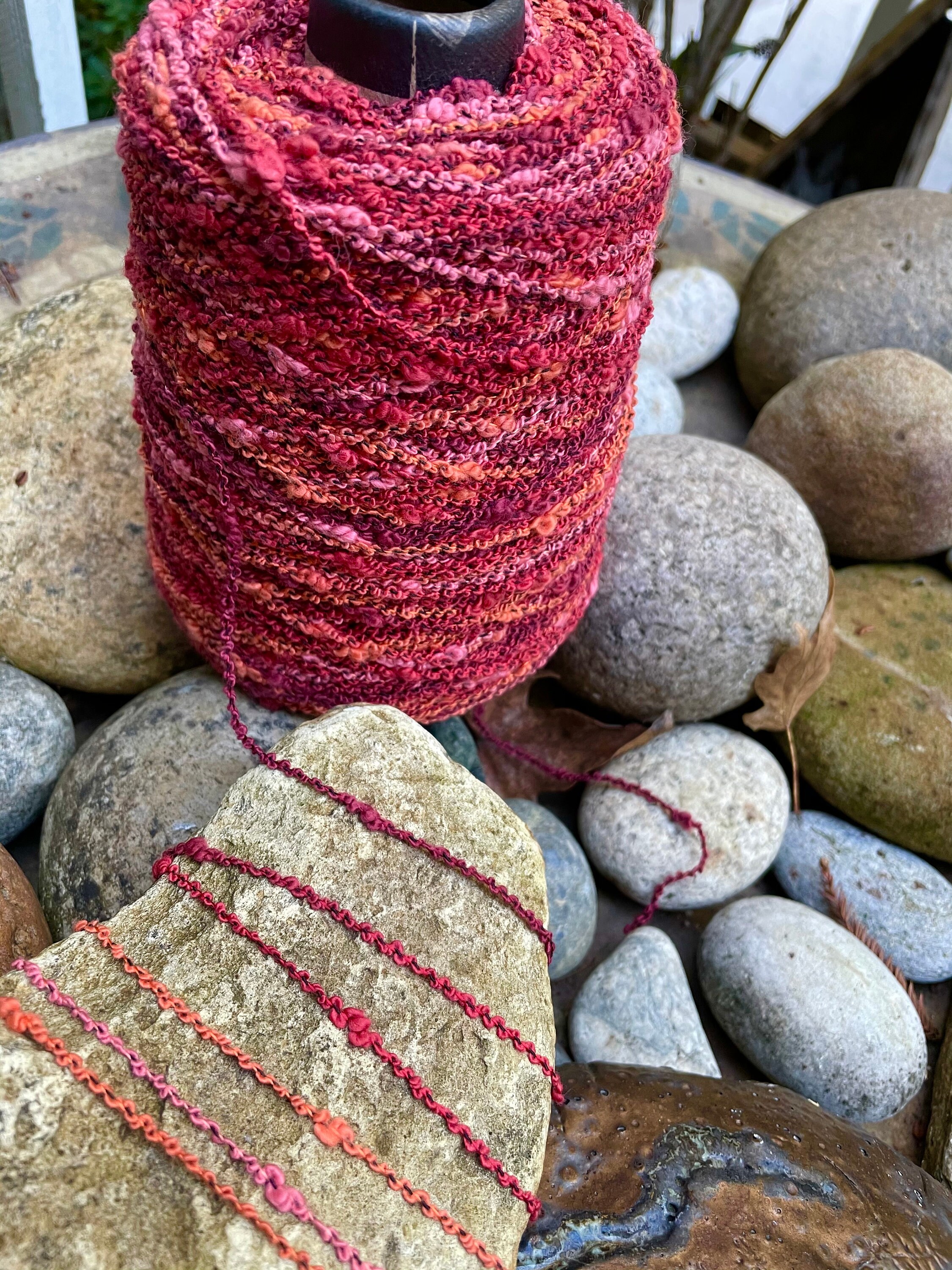 Bulky Cotton Blend Nubby Textured Yarn Chile Peppers Machine Washable saorisantacru"