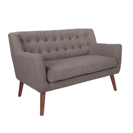 OSP Home Furnishings Midcentury Cement Polyester/Blend Loveseat in Gray | MLL52-M59