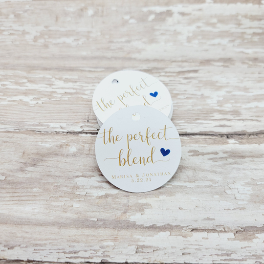 The Perfect Blend, Coffee Bean Tag, Wedding Tag, Favor, Bridal Shower, Baby Spice 1.5" Round Round Mini Tag | 494
