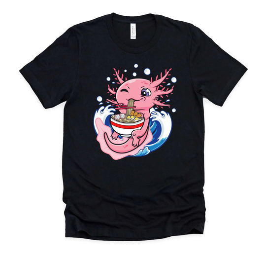 Axolotl Ramen Shirt/Japanese Noodles Tshirt Kawaii T Mexican Salamander Pastel Goth Unisex T-Shirt