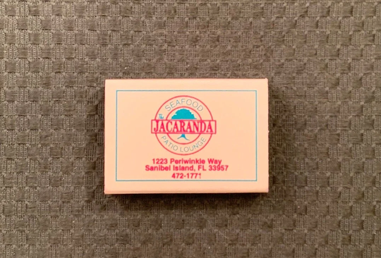 Vintage Matchbook, Jacaranda Seafood, Mc Ts Shrimp House, Restaurant, Sanibel Island, Florida, Matchbox, with Matches, Free Ship in Usa