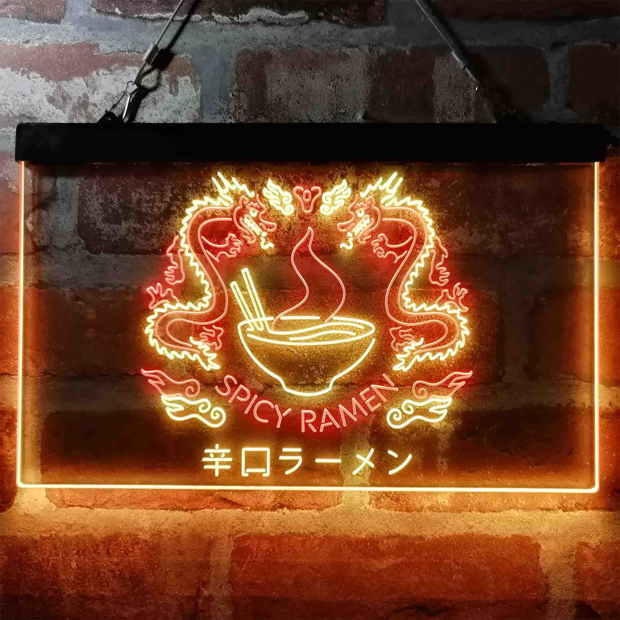 Spicy Dragon Ramen Japan Food Dual Color Led Neon Sign St6-I3961