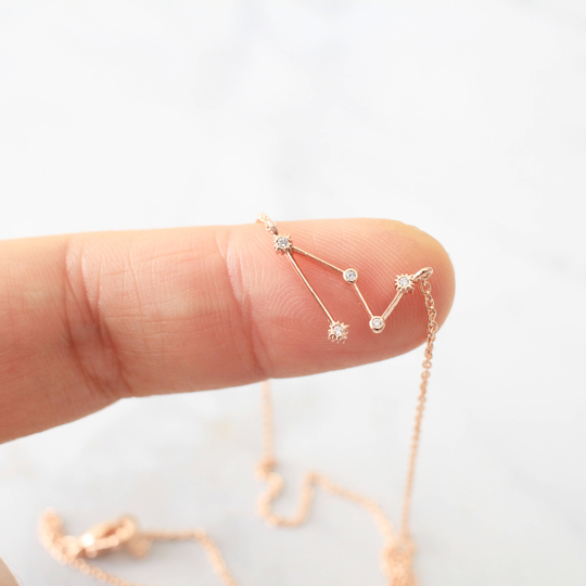 Rose Gold Capricorn Necklace, Zodiac Jewelry, Celestial Jewelry, Constellation Necklace, December Birthday Gift, January Gift
