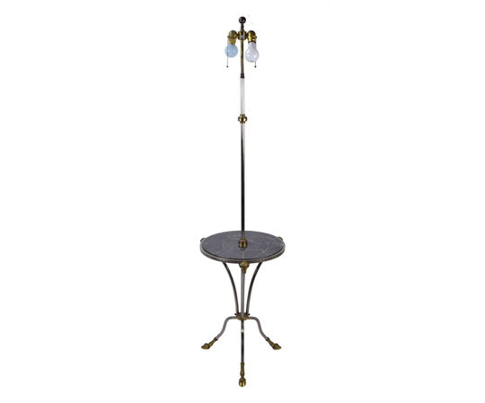 Chapman Empire Revival Rams Head & Hooved Floor Lamp W Marble Tray Table