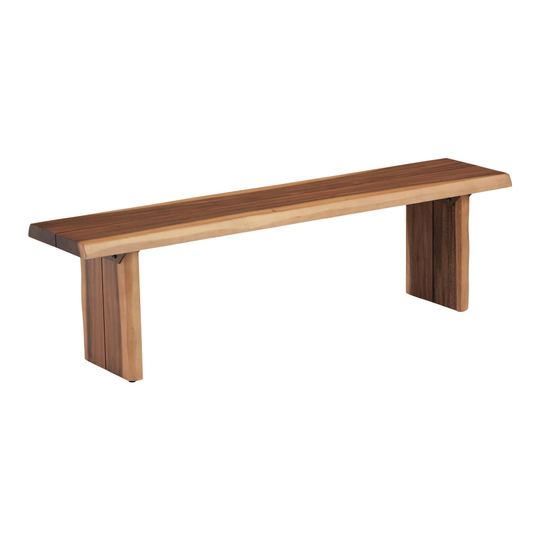 Rustic Pecan Live Edge Wood Sansur Dining Bench by World Market