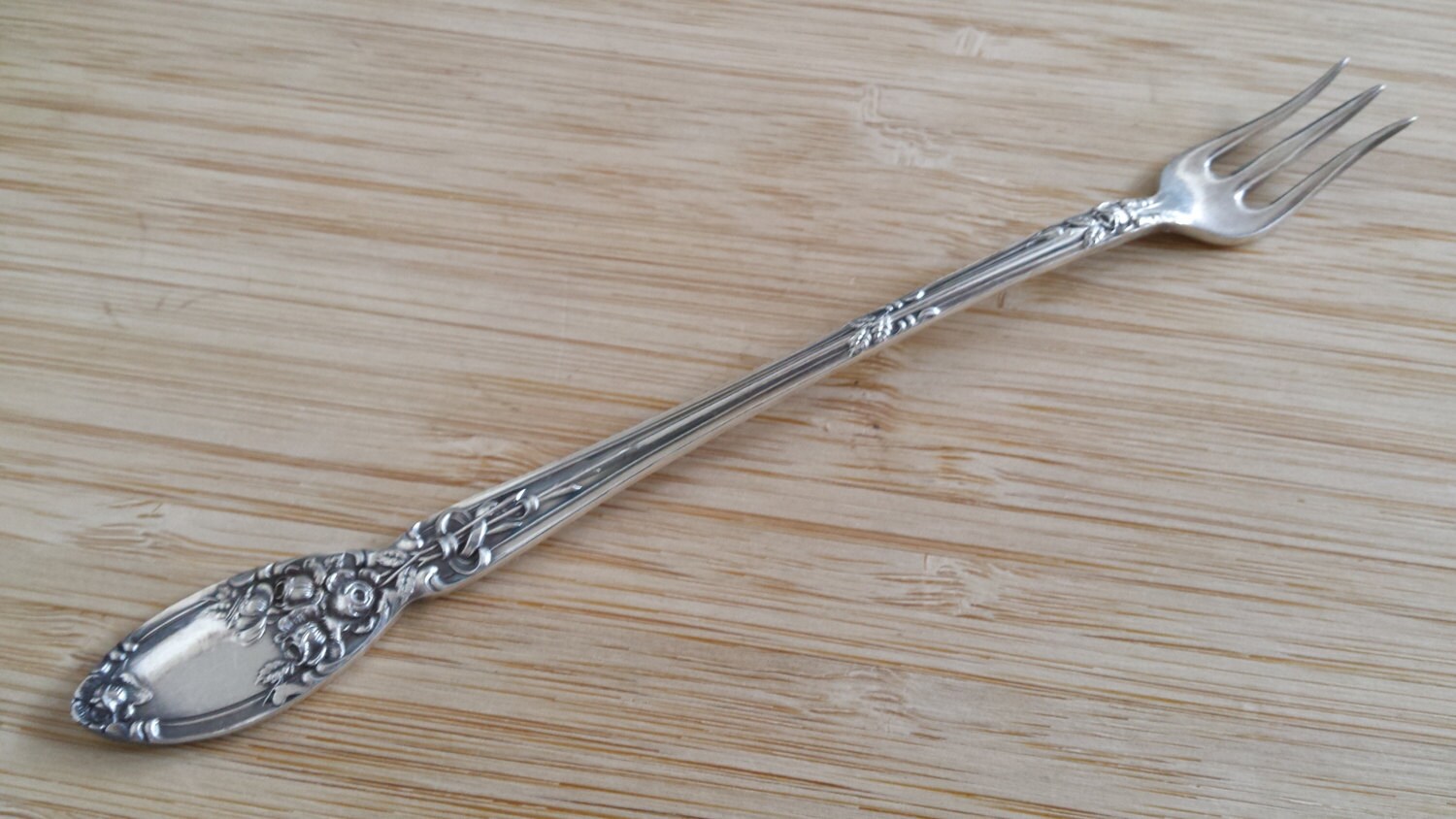 Antique Alvin Silver 1908 Brides Bouquet Seafood/Cocktail Fork 6 1/2, Set Of