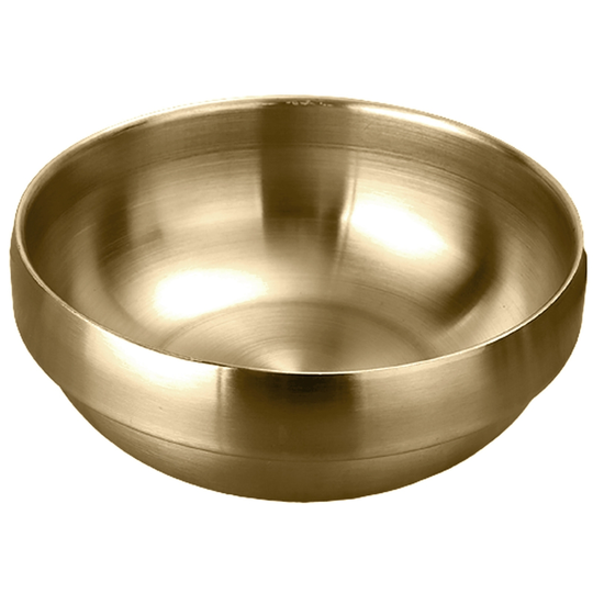 LAN Stainless Steel Heat Insulated Round Rice Soup Bowl Kitchen Dining Tableware - golden, 10cm