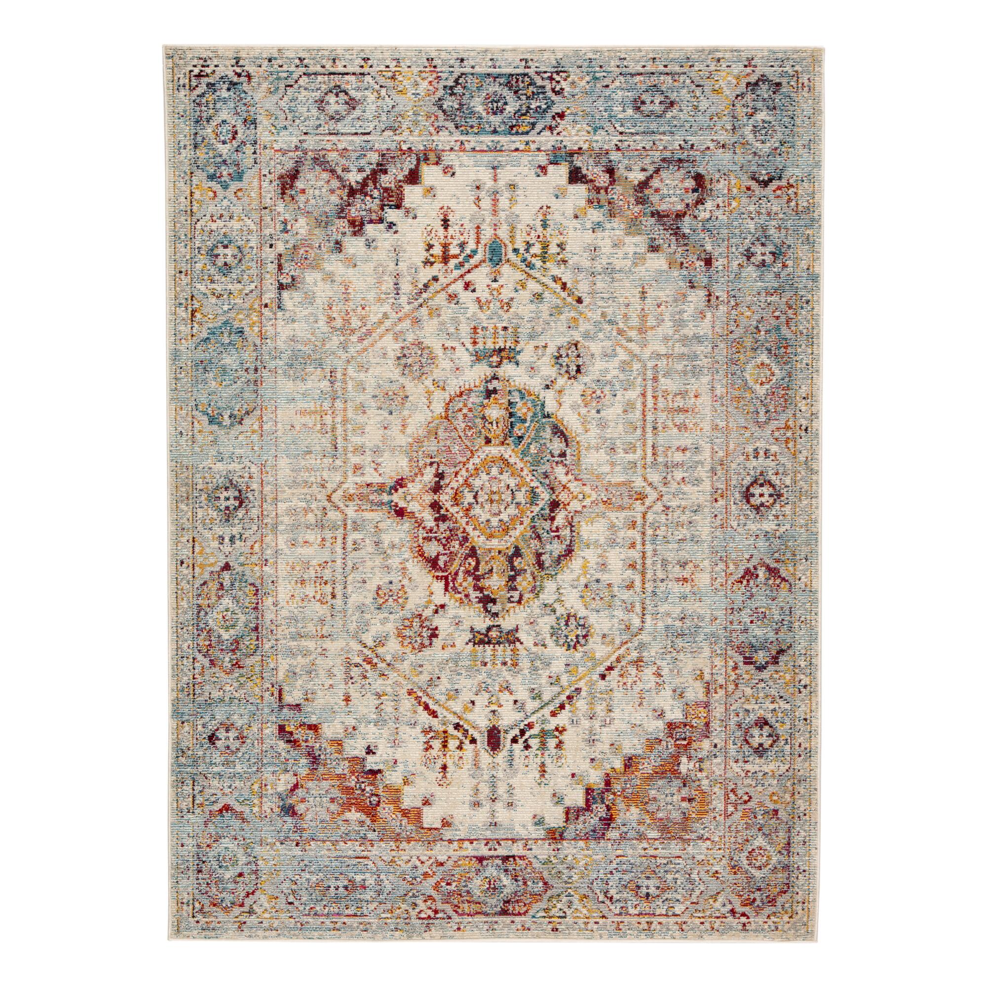 Orange Multicolor Medallion Sumay Indoor Outdoor Patio Rug by World Market