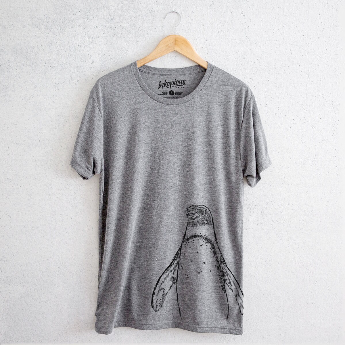 Peyton The Penguin - Tri-Blend Unisex Crew Grey Dog Lover Gift