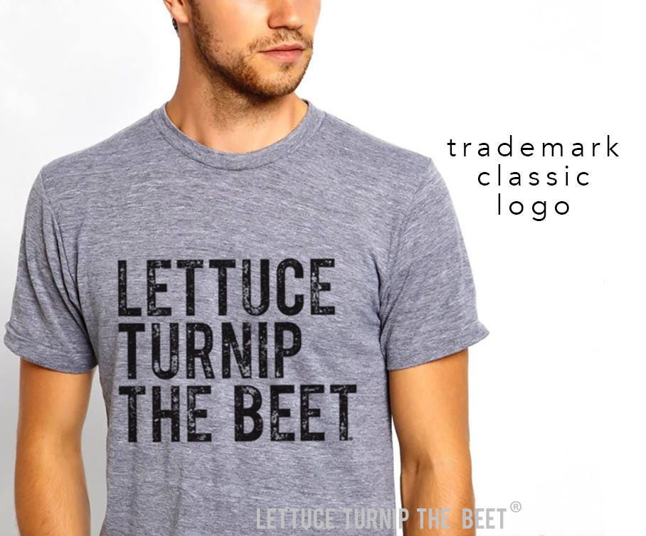 Lettuce Turnip The Beet Official Site Trademark Brand - Classic Heather Grey T Shirt With Distressed Logo Funny, Crossfit, Music