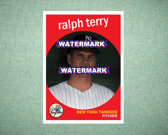 Ralph Terry New York Yankees Custom Baseball Card 1959 Style "Card That Could Have Been" By Maxcards Mint Condition 2017