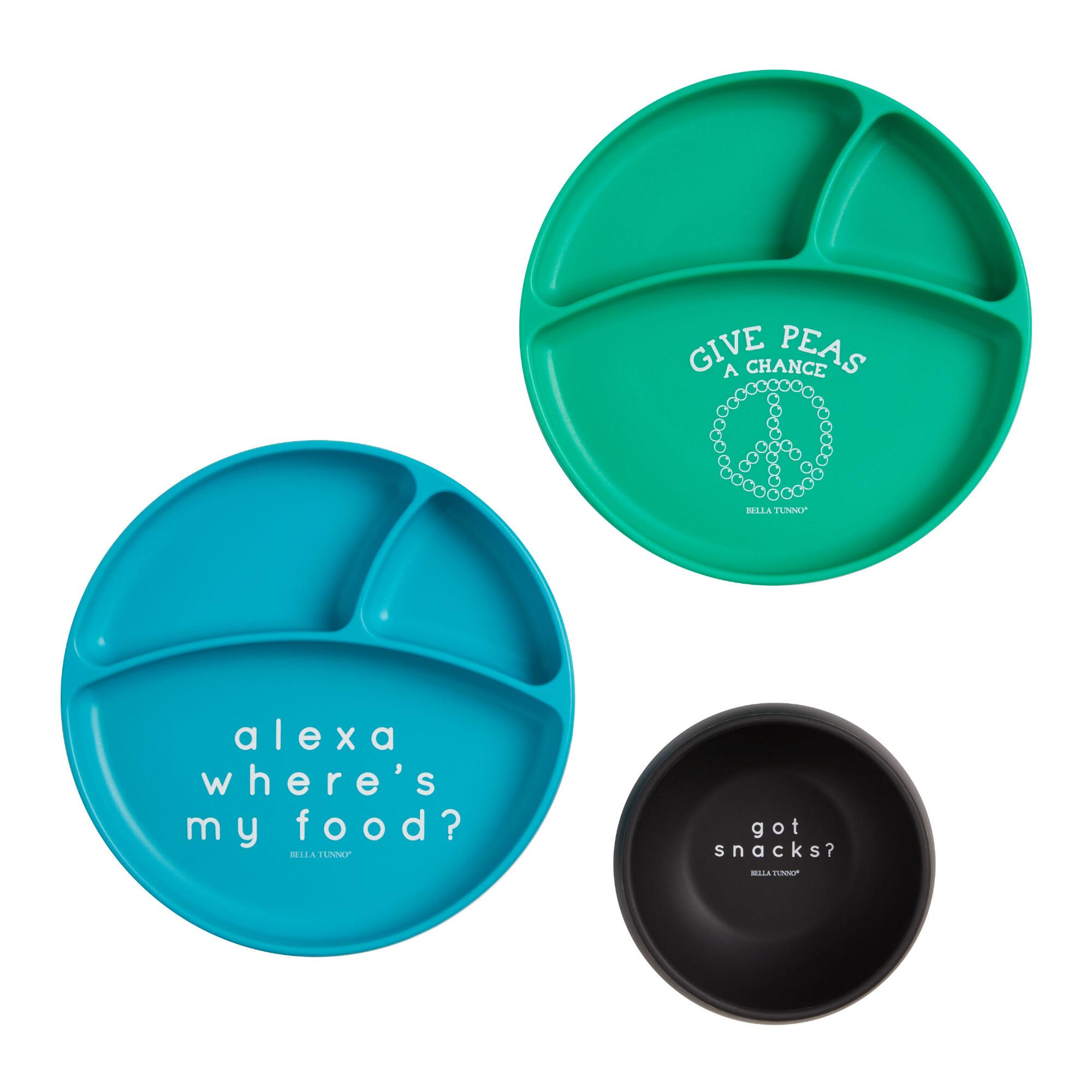 Bella Tunno Silicone Kids Plates and Bowl Collection by World Market