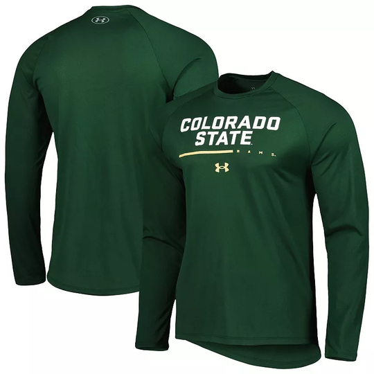 Men's Under Armour Green Colorado State Rams Performance Raglan Long Sleeve T-Shirt, Size: XL