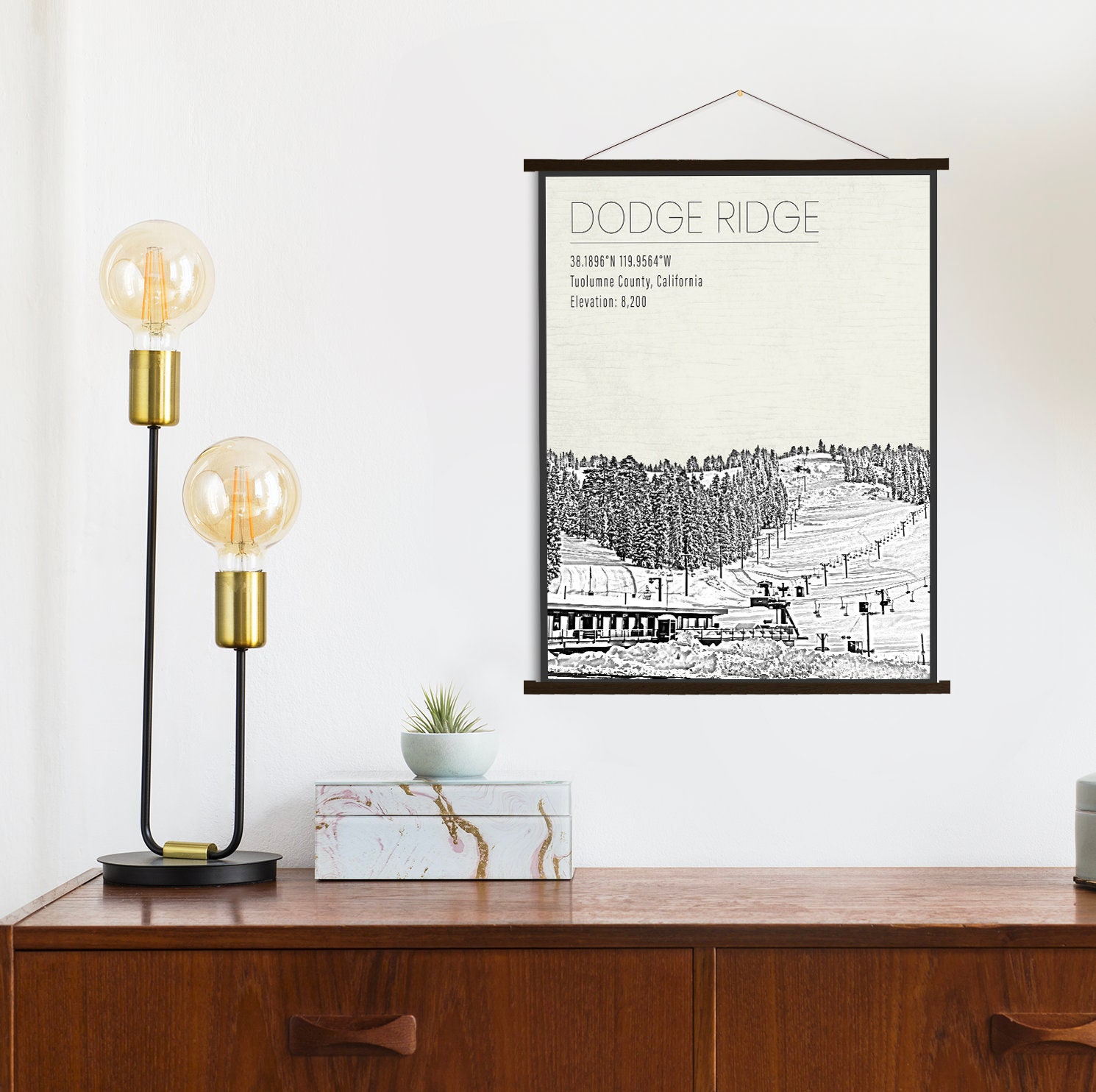 Dodge Ridge California Ski Resort Print | Hanging Canvas Of Printed Marketplace