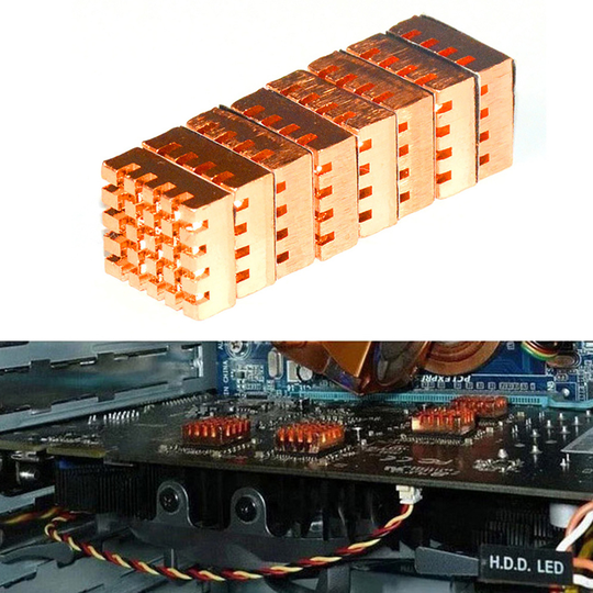 8Pcs/Set RHS-03 Pure Copper PC Computer Cooler RAM Heat Sink Memory Radiator