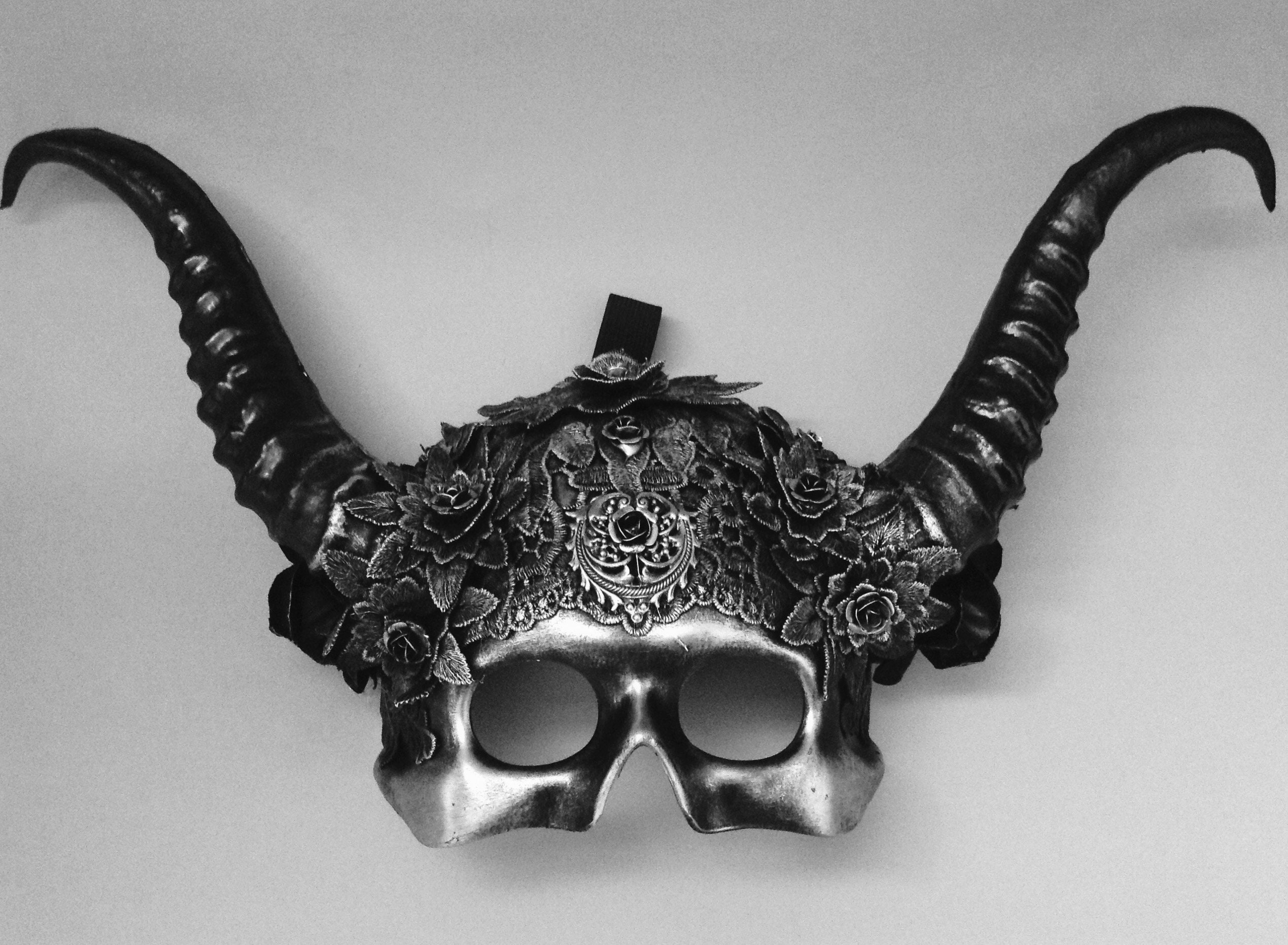 Antler Ram Horns Mens Halloween Masquerade Ball Mask With