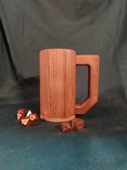 Wooden Drinking Tankard, Fantasy Reenactment Mug, Walnut, 6.25"