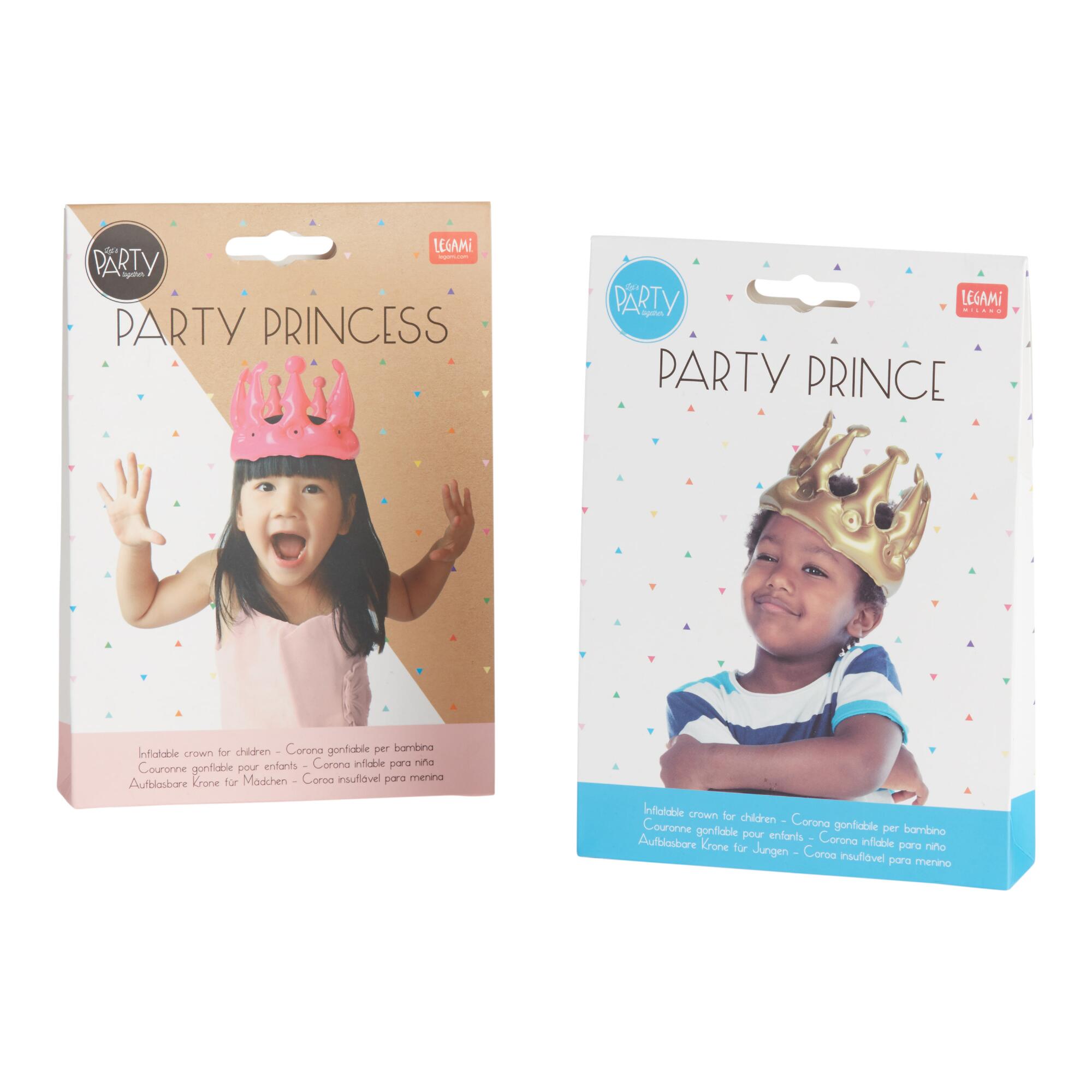 Pink And Gold Inflatable Kid Crown Set Of 2 - Plastic by World Market