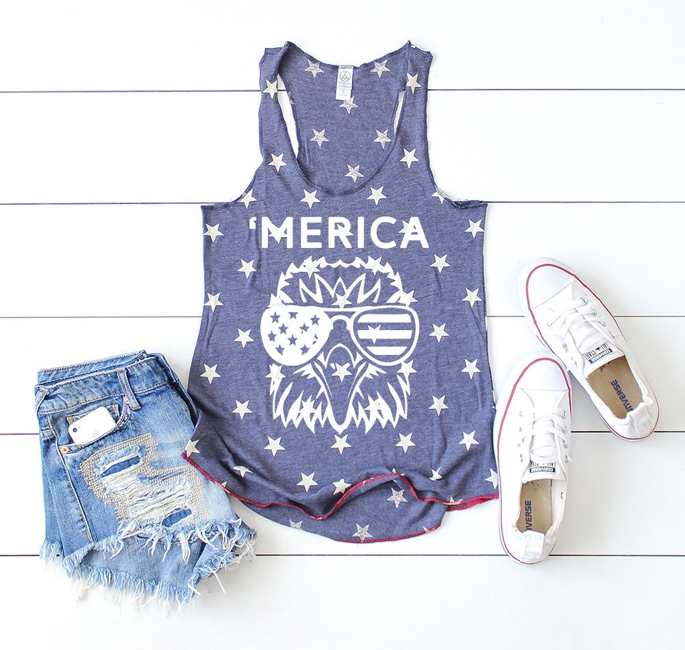 4Th Of July Stars Party Drinking Tank Top Merica Womens Drinking Tank Top. Eagle Patriotic Free Shipping