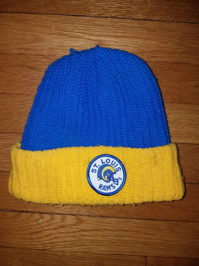 Vintage St. Louis Rams Winter Knit Branie Hat Cap L.a. Los Angeles