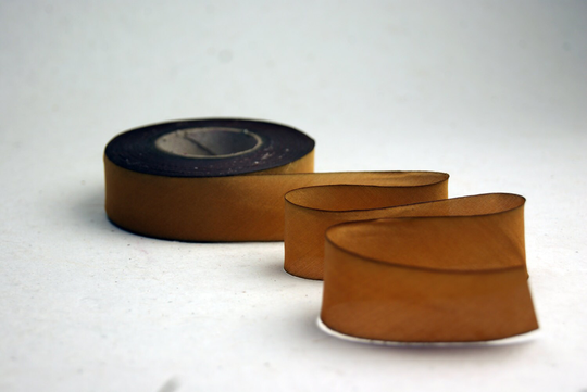 Hand Dyed Silk Ribbon - Bronze Gold Blend 052 3 Yards Bias Cut Length Five Widths 1/2", 5/8", 1", 1.5", 2.5"