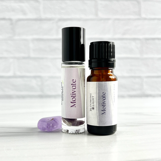 Motivate Essential Oil Blends | Crystal Infused Aromatherapy For Stress Relief Available in Pure Or Roller