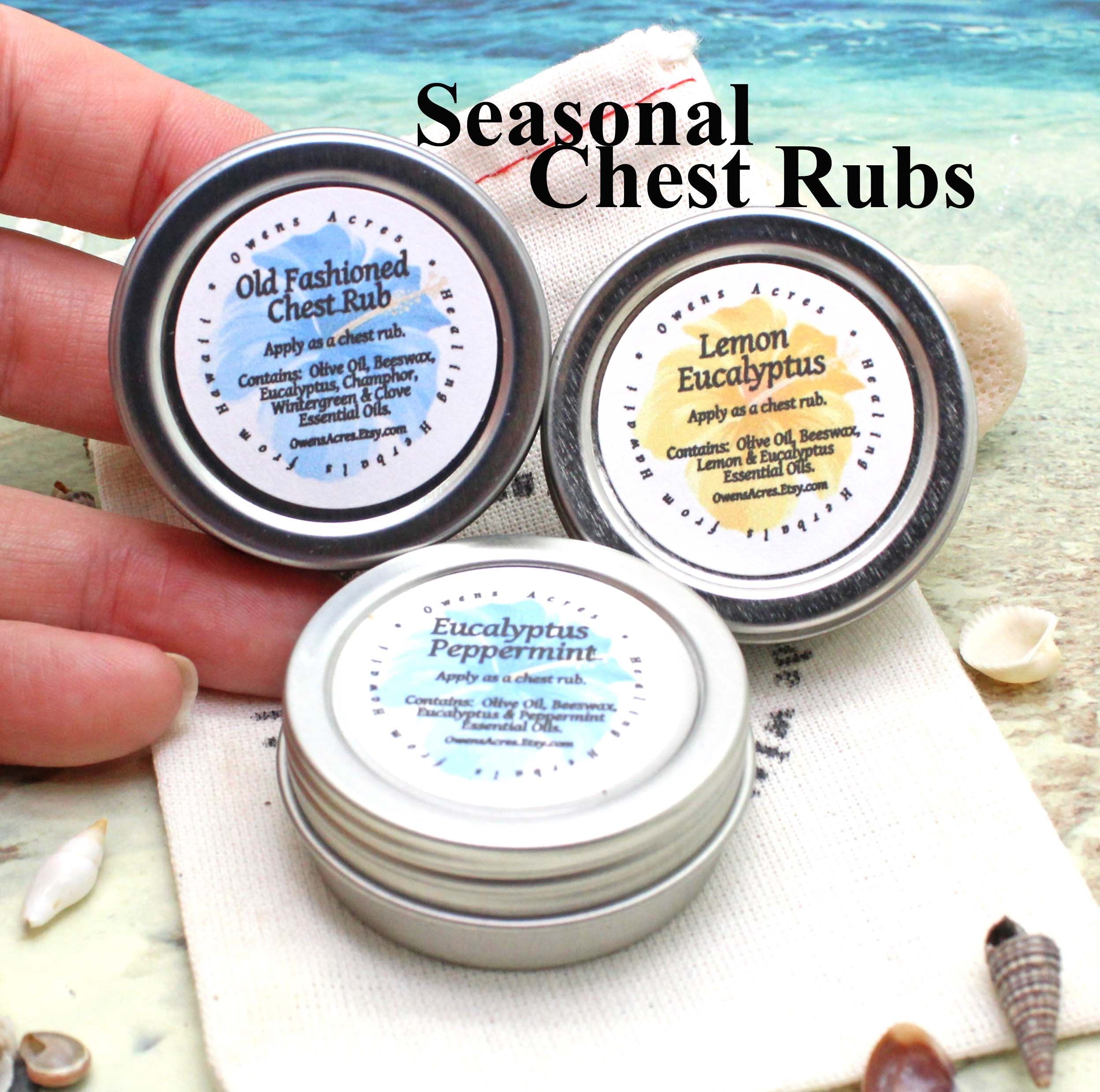Self Care/Seasonal Chest Rubs Old Fashioned Rub Eucalyptus Peppermint Lemon Aromatherapy Gift Essential Oils