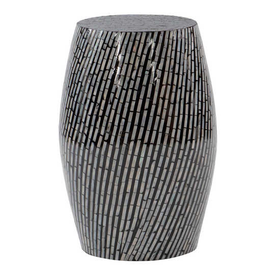 Capiz Drum Geometric Jannina Accent Table: Black by World Market