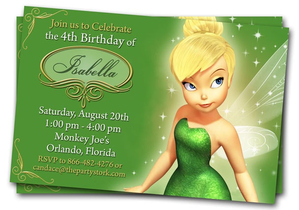 Tinkerbell Invitations, Party Invite, Printable Birthday Invitation