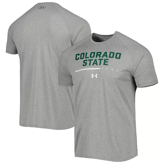 Men's Under Armour Gray Colorado State Rams Tech Performance Raglan T-Shirt, Size: XL, Grey