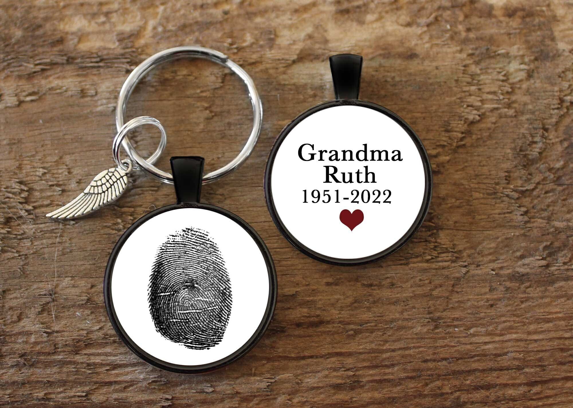 Fingerprint Memorial Keychain, Memorial, Jewelry, Keepsake, Remebrance