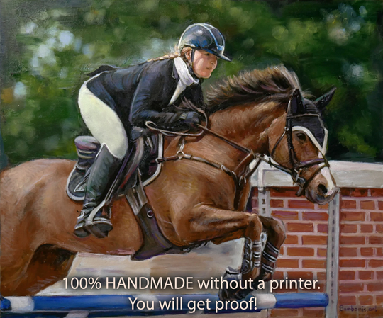 Сustom Woman Oil Portrait Painting From Photo, Custom Horse On Canvas, Custom Gift, Gift For Father, Art