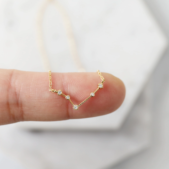 Gold Aries Necklace, Zodiac Jewelry, Celestial Jewelry, Constellation Necklace, March, April Birthday Gift, Bridesmaid Gift