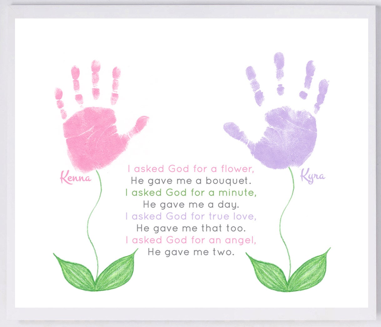 Flower With Stem Handprint Wall Art 601 Pap