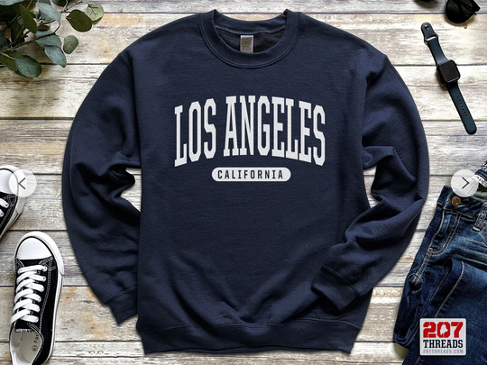 Los Angeles Sweatshirt | La California Cali Crewneck Sweater City Of Angels College University Ca Surf Dorm Gift