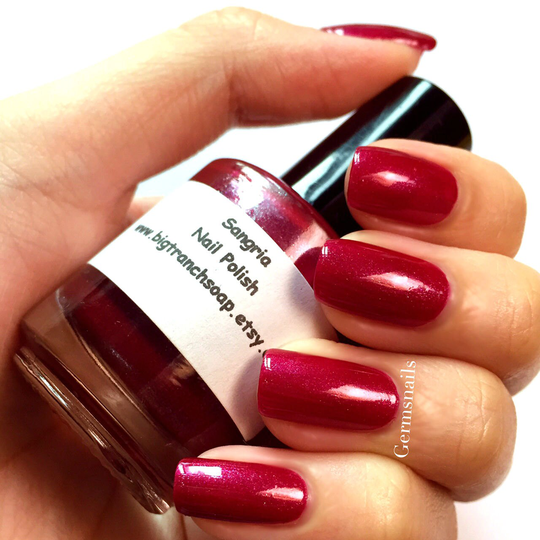 Red Nail Polish - Holographic Hand Blended Free U.s. Shipping "Sangria" 0.5 Oz Full Sized Bottle
