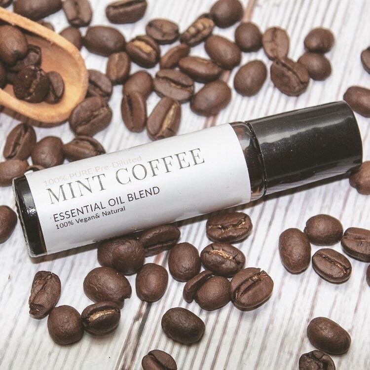 Mint Coffee Essential Oil Blend Roller | Coffee, Peppermint, Vanilla Lover Headache Anxiety Relief AromatherapyGift For Him