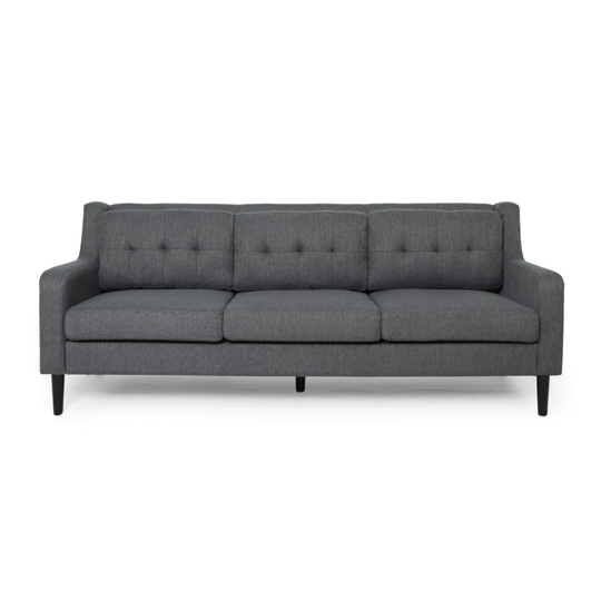 Best Selling Home Decor Reynard Modern Charcoal and Espresso Polyester/Blend Sofa in Gray | 311177