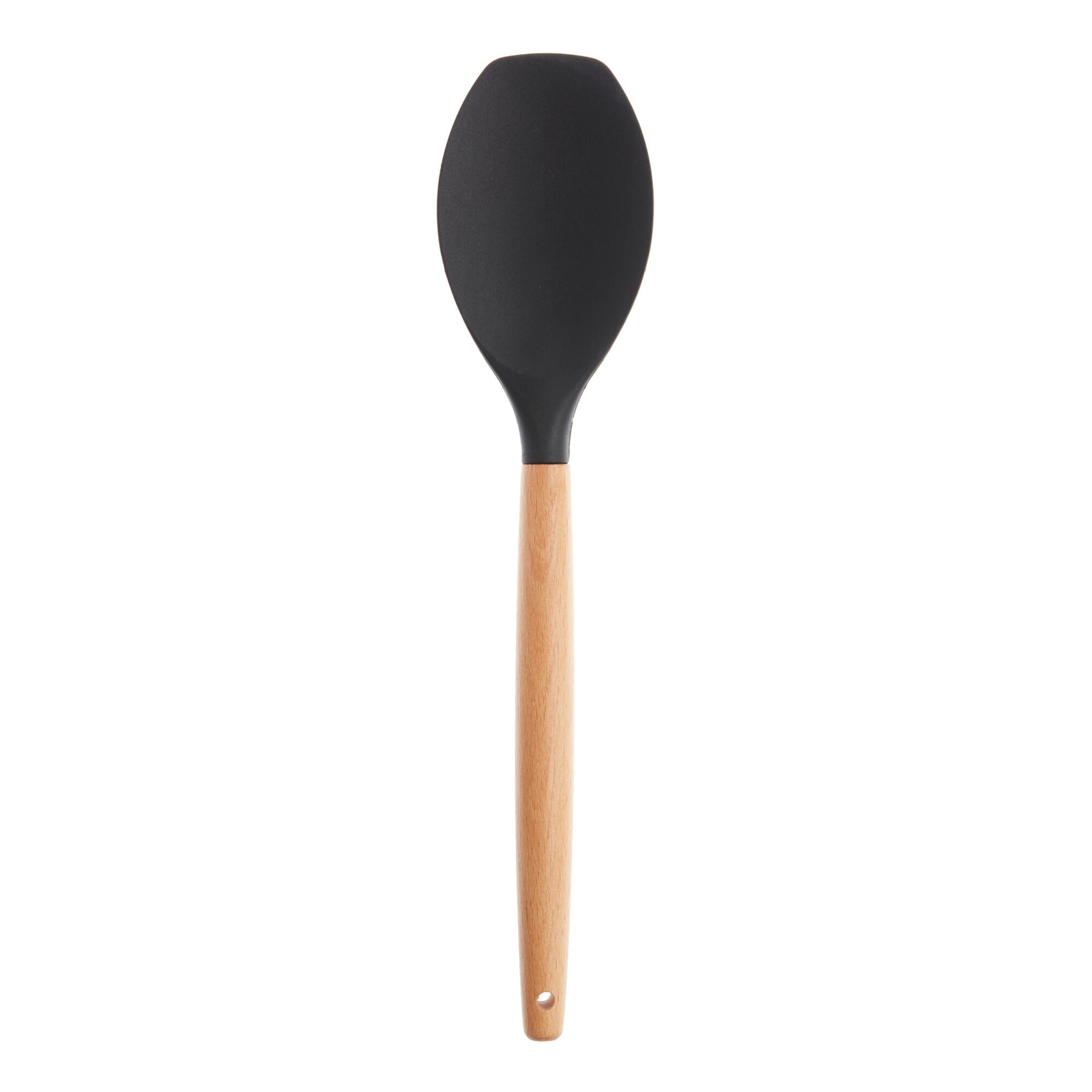 Black Silicone Spoonula With Wood Handle by World Market